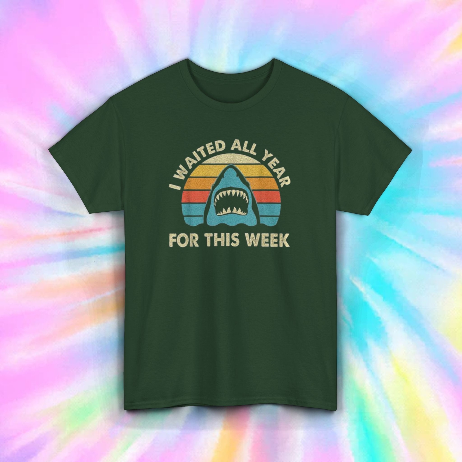 I Waited All Year Shark Week T-Shirt S-5XL Ocean Lover Graphic Tee Gift