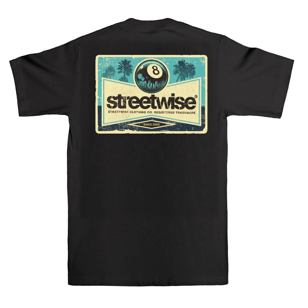 Streetwise Pool Shark T-Shirt Men’s Streetwear Tee – Black