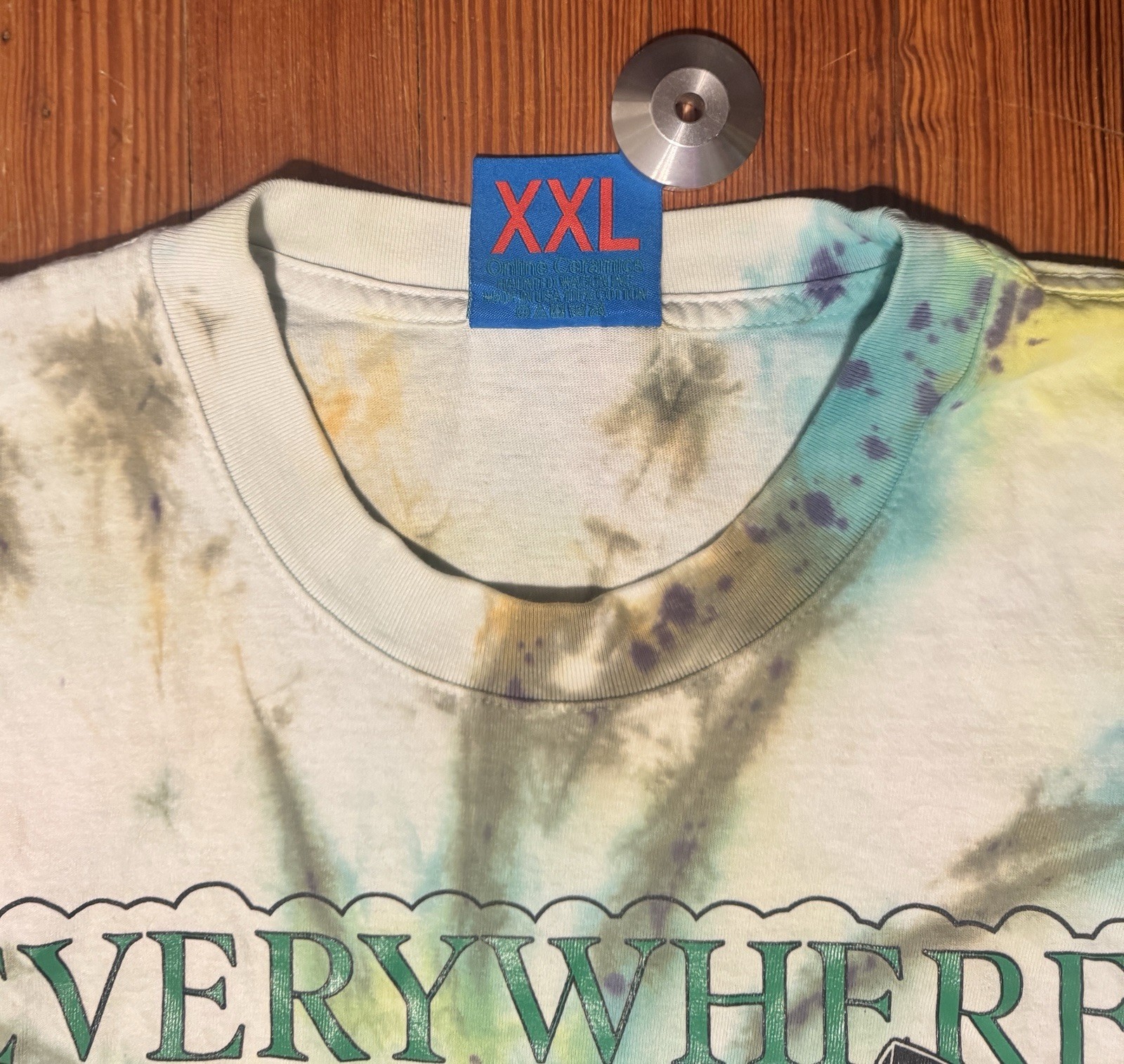 Online Ceramics Tie Dye Find Heaven Everywhere Frog T Shirt XXL OOP Authentic