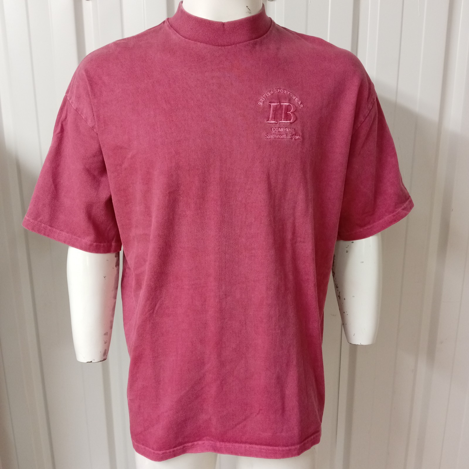 Illicit Bloc IB Sportswear Mens Medium T-Shirt Washed Magenta 300GSM 100% Cotton