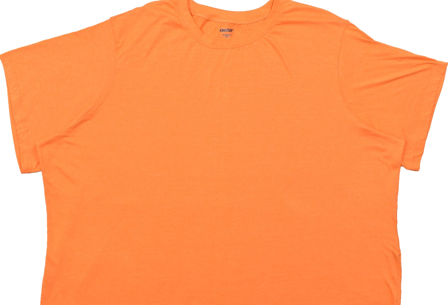 KINGSIZE Men’s 8XL Big Orange Crew Neck Short Sleeve T-Shirt Cotton Blend Solid