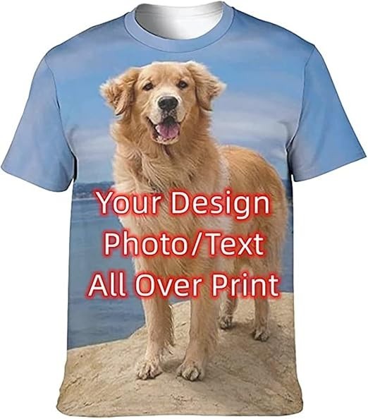 Custom T Shirt, 3D All Over Print Personlized T Shirt, Add Your Image Photo T-Sh