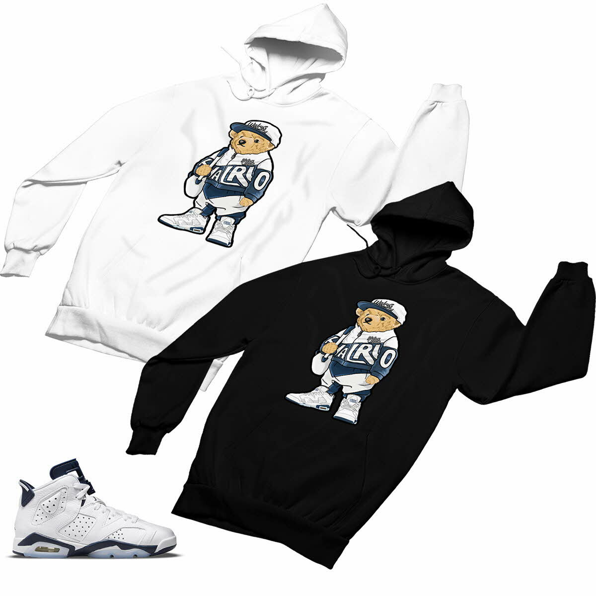 Jordan 6 Navy Matching Custom Designed T shirt / hoodie / Hat JD 6-31-10