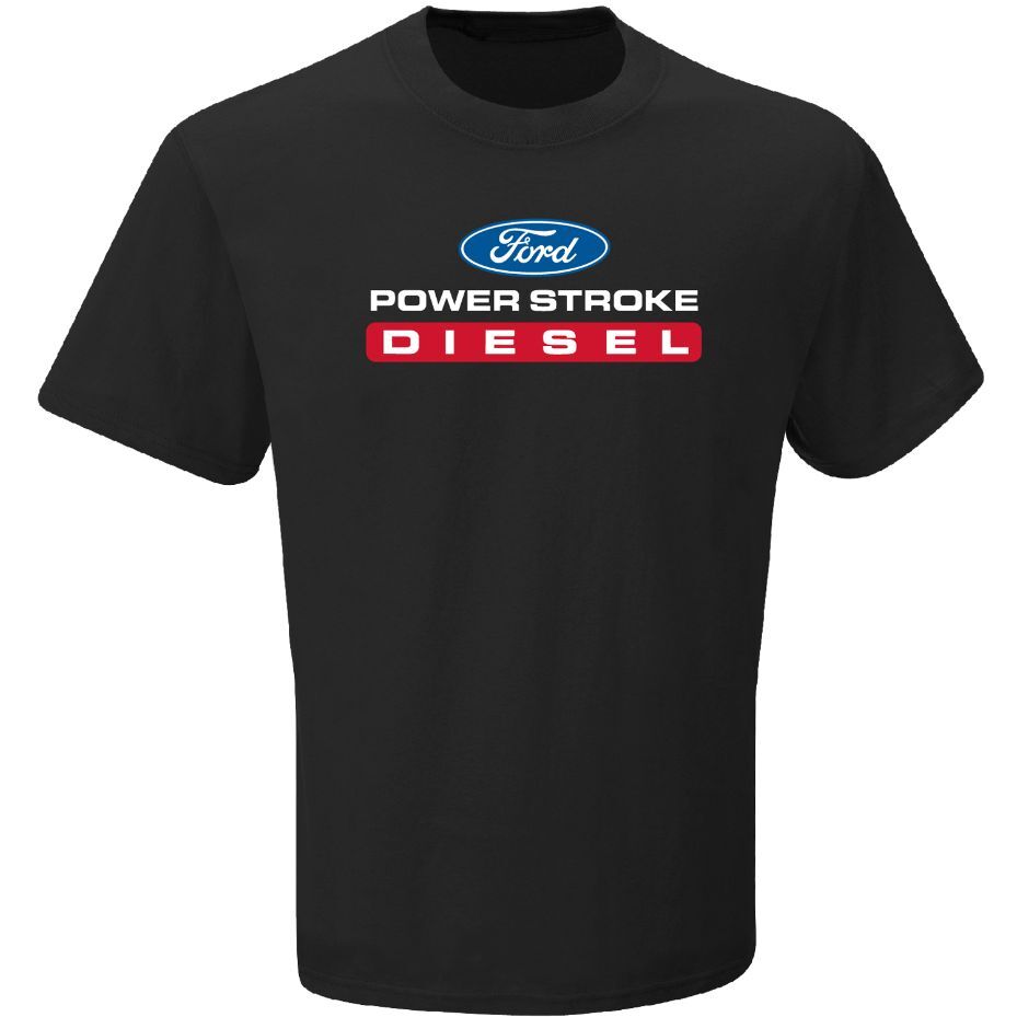 CHECKERED FLAG SPORTS FORD POWER STROKE DIESEL MENS BLACK SHORT SLEEVE TEE SHIRT
