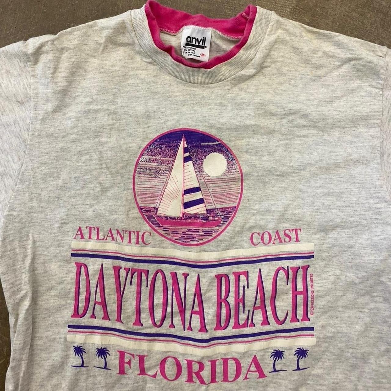 Vintage Daytona Beach Florida Anvil Atlantic Coast Destination Nature Shirt M