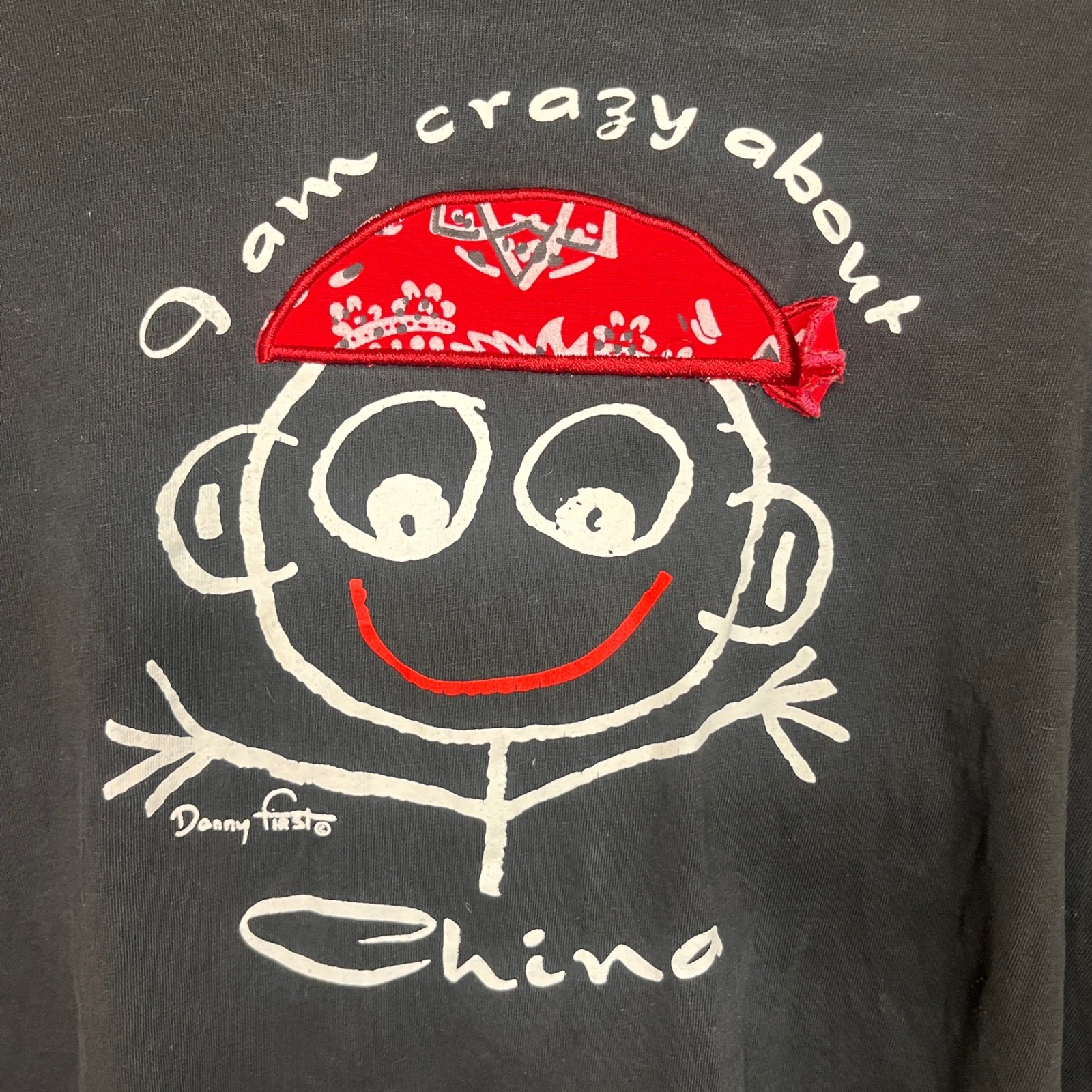 Danny First Miran Black Graphic T-Shirt Red Bandana Crazy About China XL Pirate