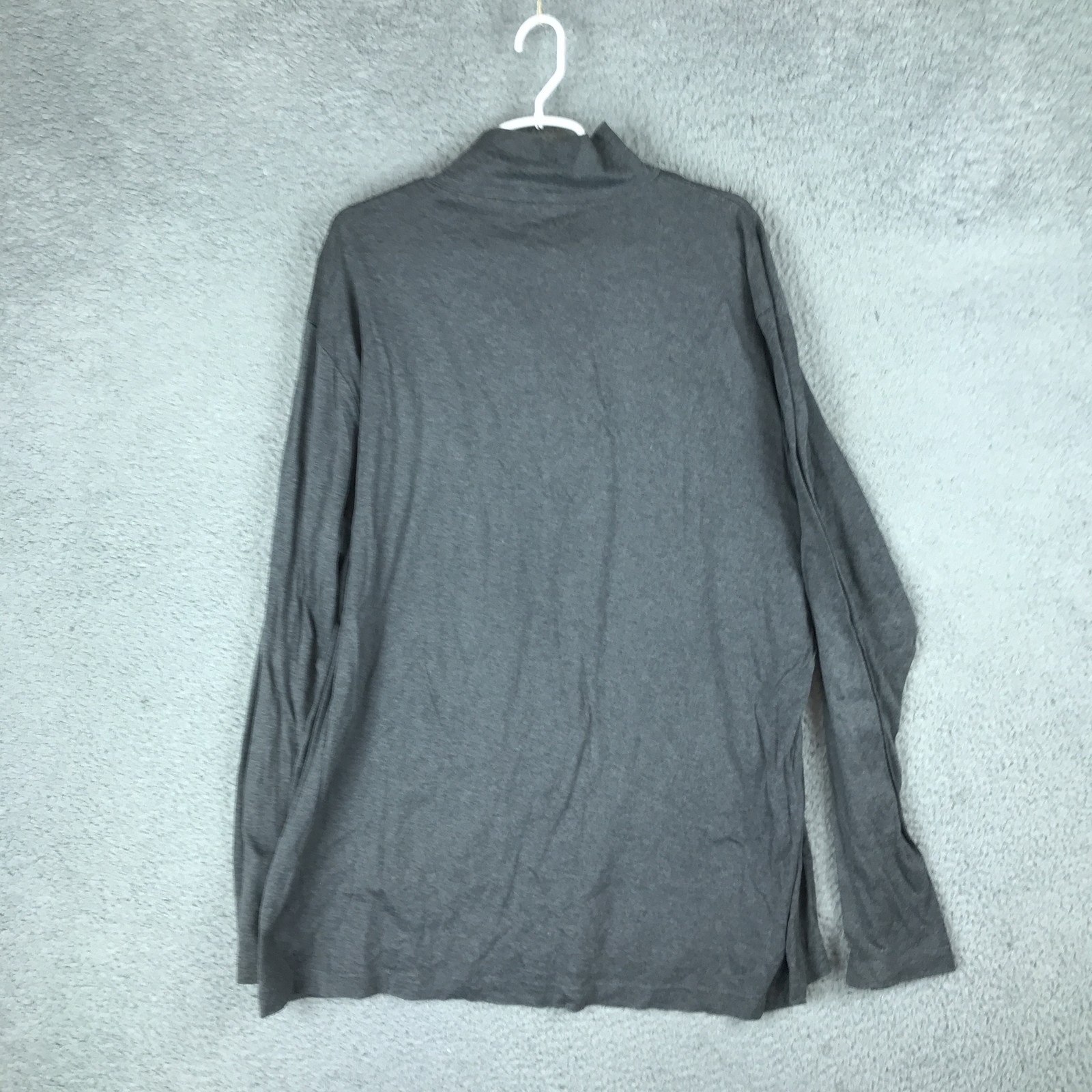 Tasso Elba Pullover Mens 2XL Gray Half Zip Long Sleeve Mock Neck Shirt Casual