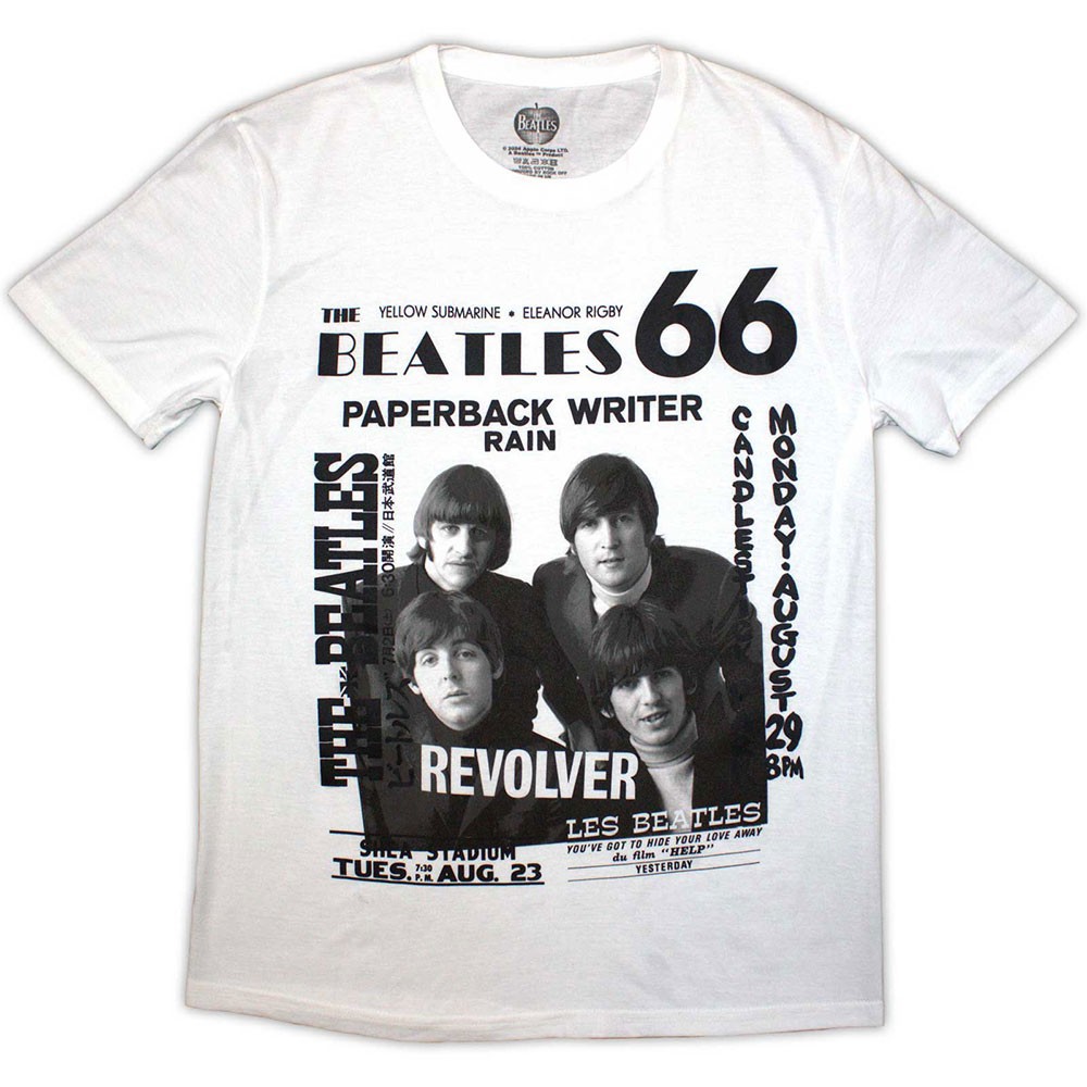 The Beatles 1966 T-Shirt White New
