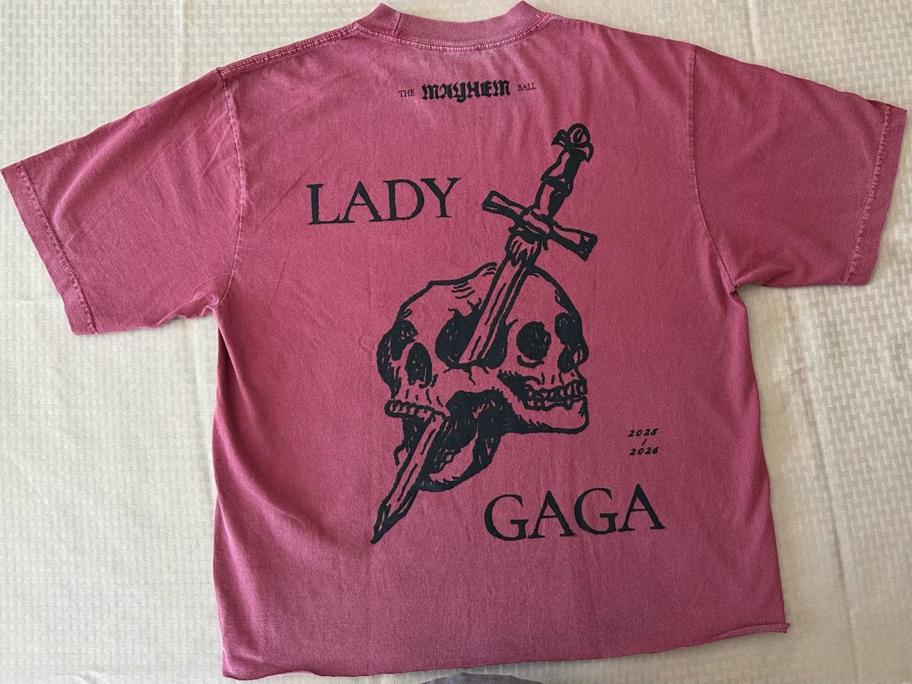 New Lady Gaga Shirt Adult Large Red Mayhem Ball Tour Official Merch Skull