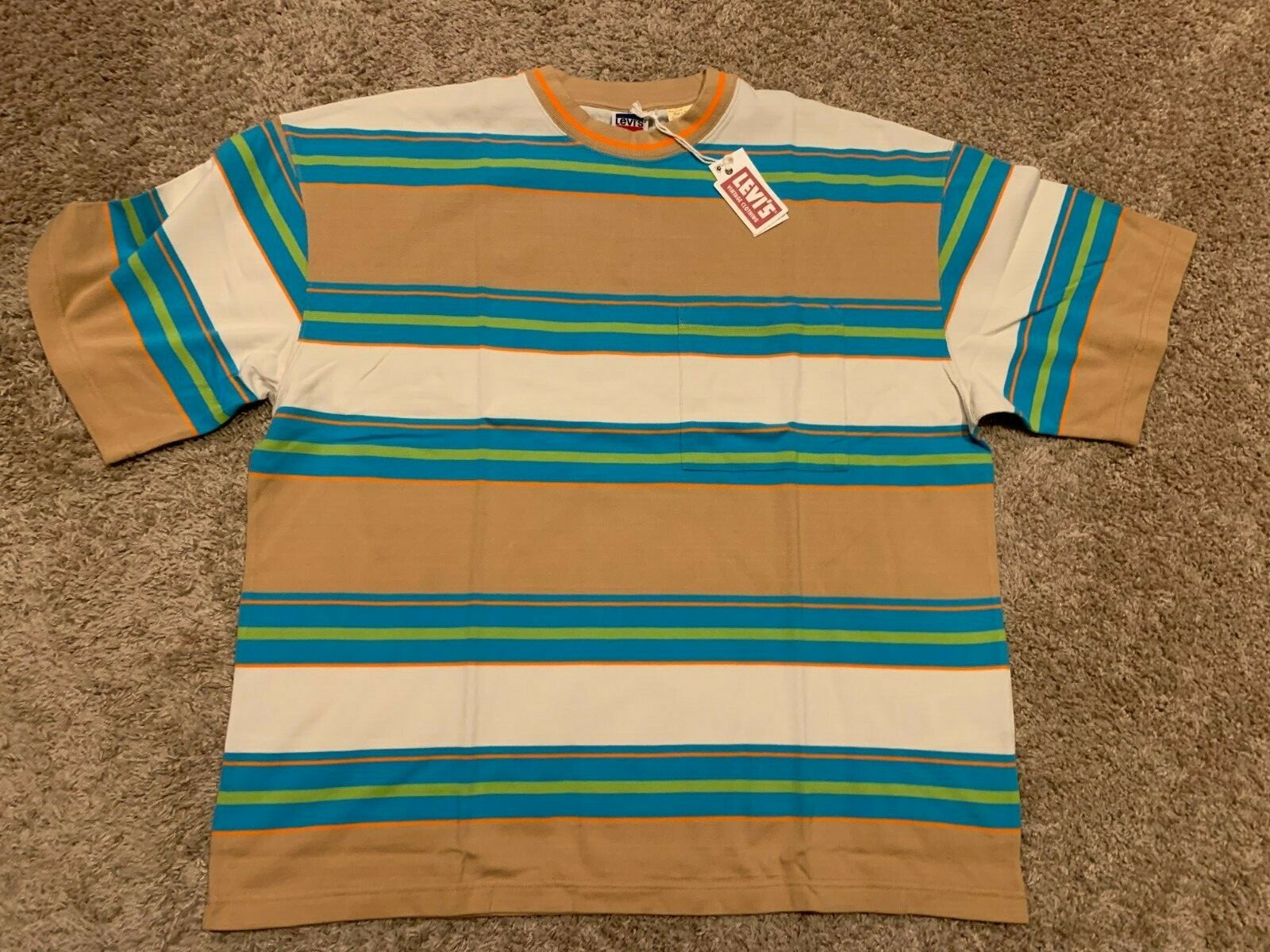 LEVI’S VINTAGE CLOTHING LVC 80’S WIDE T- SHIRT STRIPED LARGE NWT RT$115 B13