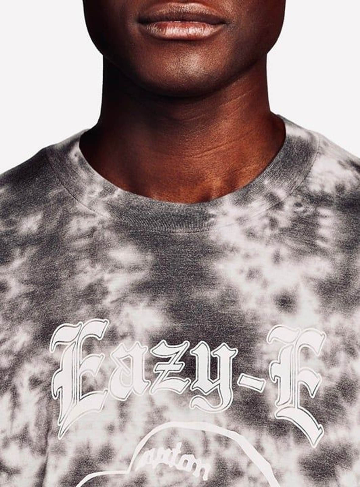 Eazy E Charcoal Sky Tie Dye Big Men’s Graphic Tee soft feel short sleeve Gray