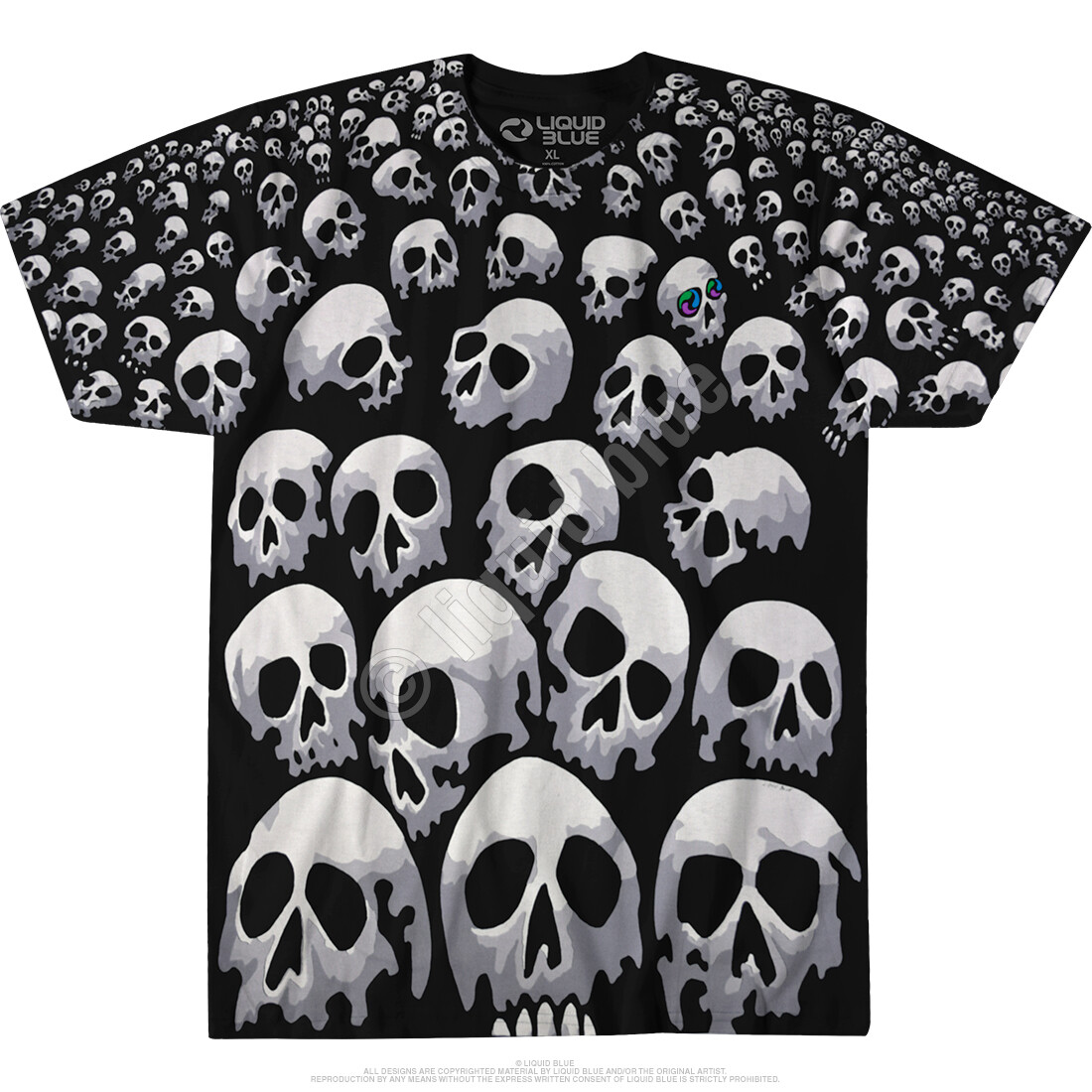 FANTASY-SON OF SKULLS-2 Sided BLACK T-SHIRT S-M-L-XL-2X Halloween, Pile