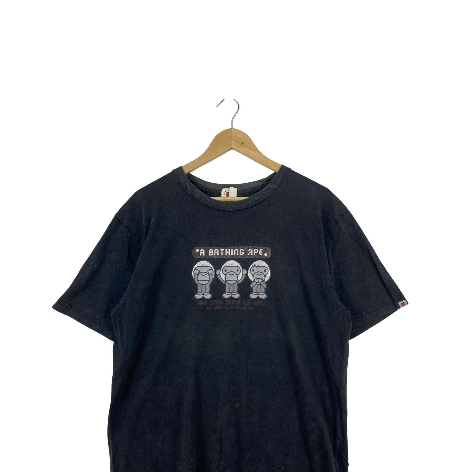 Vintage A BATHING APE BAPE Baby Milo Three Wise Monkeys Graphic