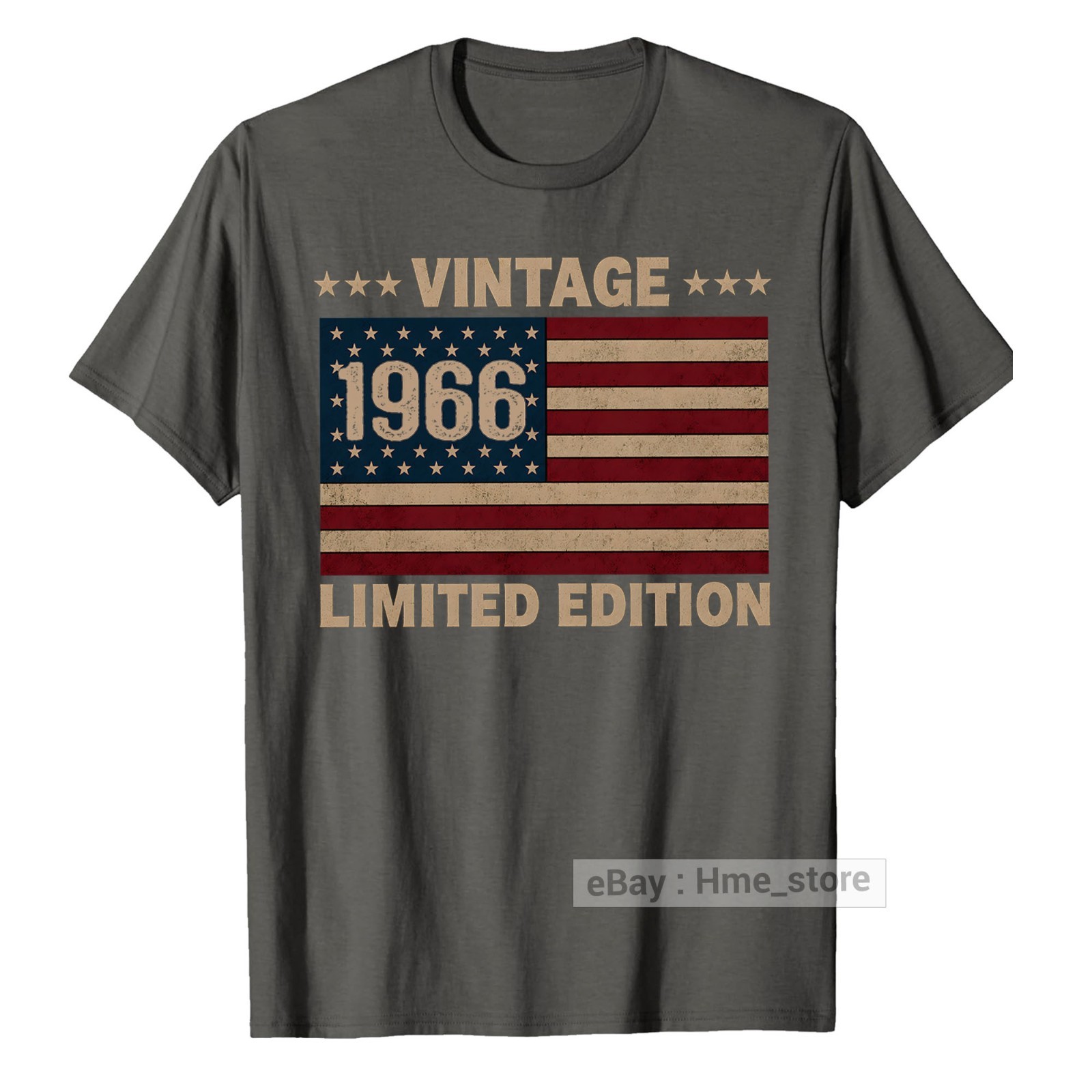 US Flag 60th Birthday American USA Born in 1966 T-Shirt 60 Years old Bday Tee