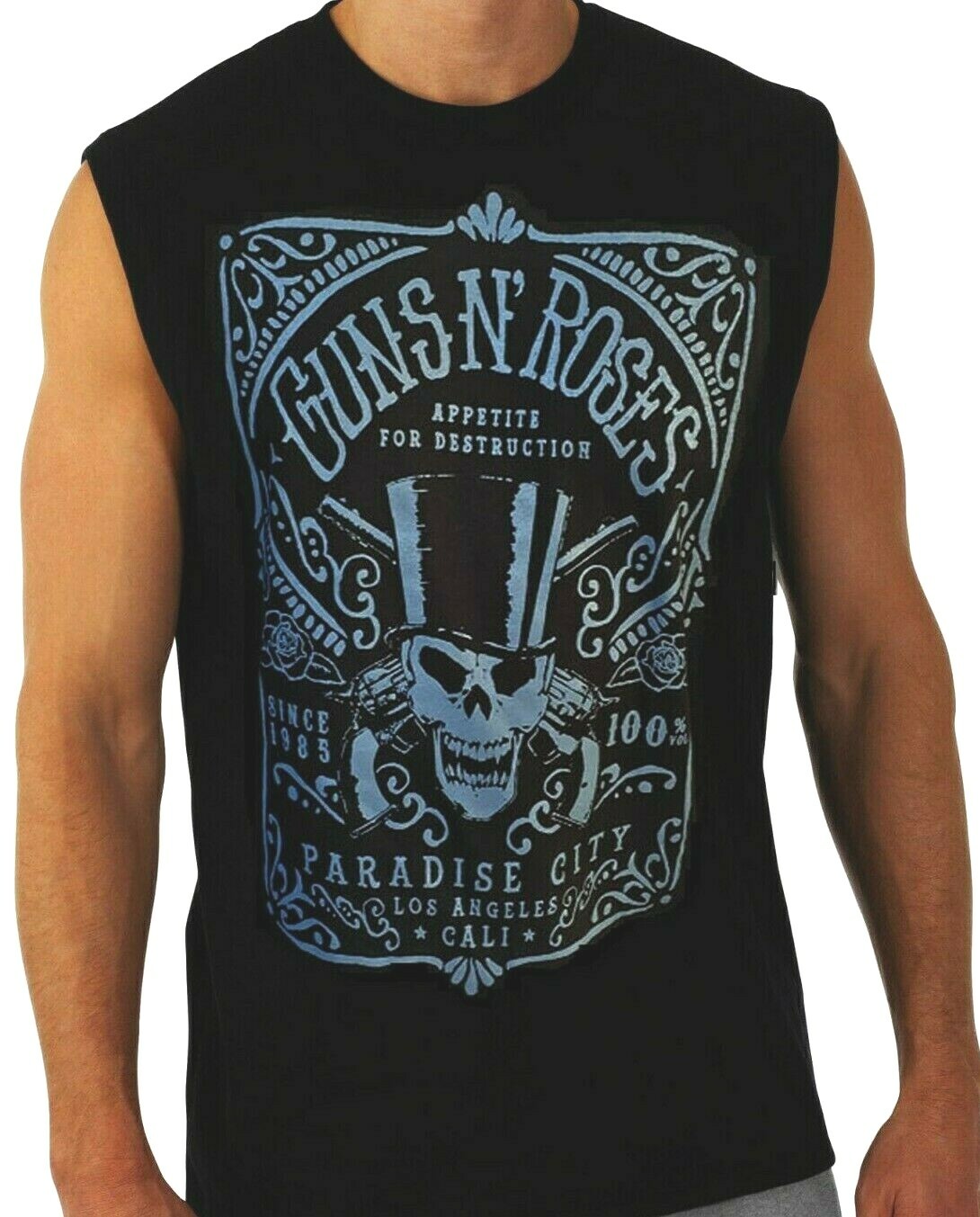 GUNS N ROSES PARADISE CITY ROCK Band Black Muscle Shirt