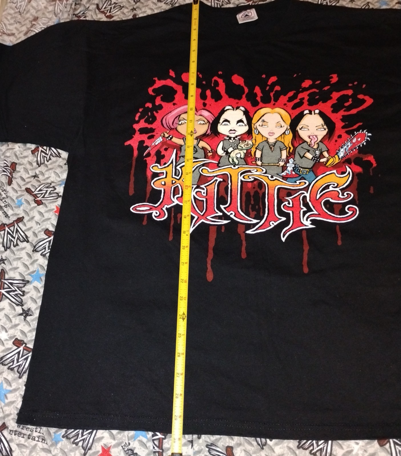 Kittie Cartoon Tour Concert Shirt Size XL Morgan Mercedes Lander Y2K Metal