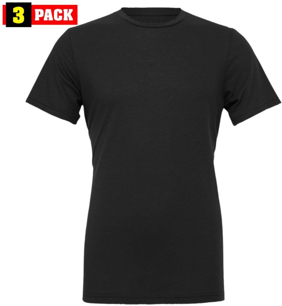 Solid Color Military Style T-Shirts 100% Cotton Ring Spun Short Sleeve Tee 3Pack