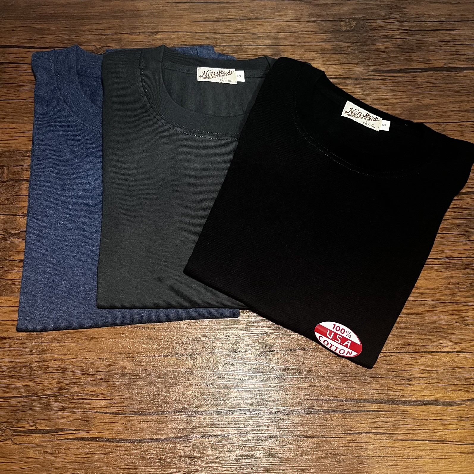 Bronson Non Stock Tubular T-Shirt -S💯% cotton LOT OF 3 Black, Vtg black & blue