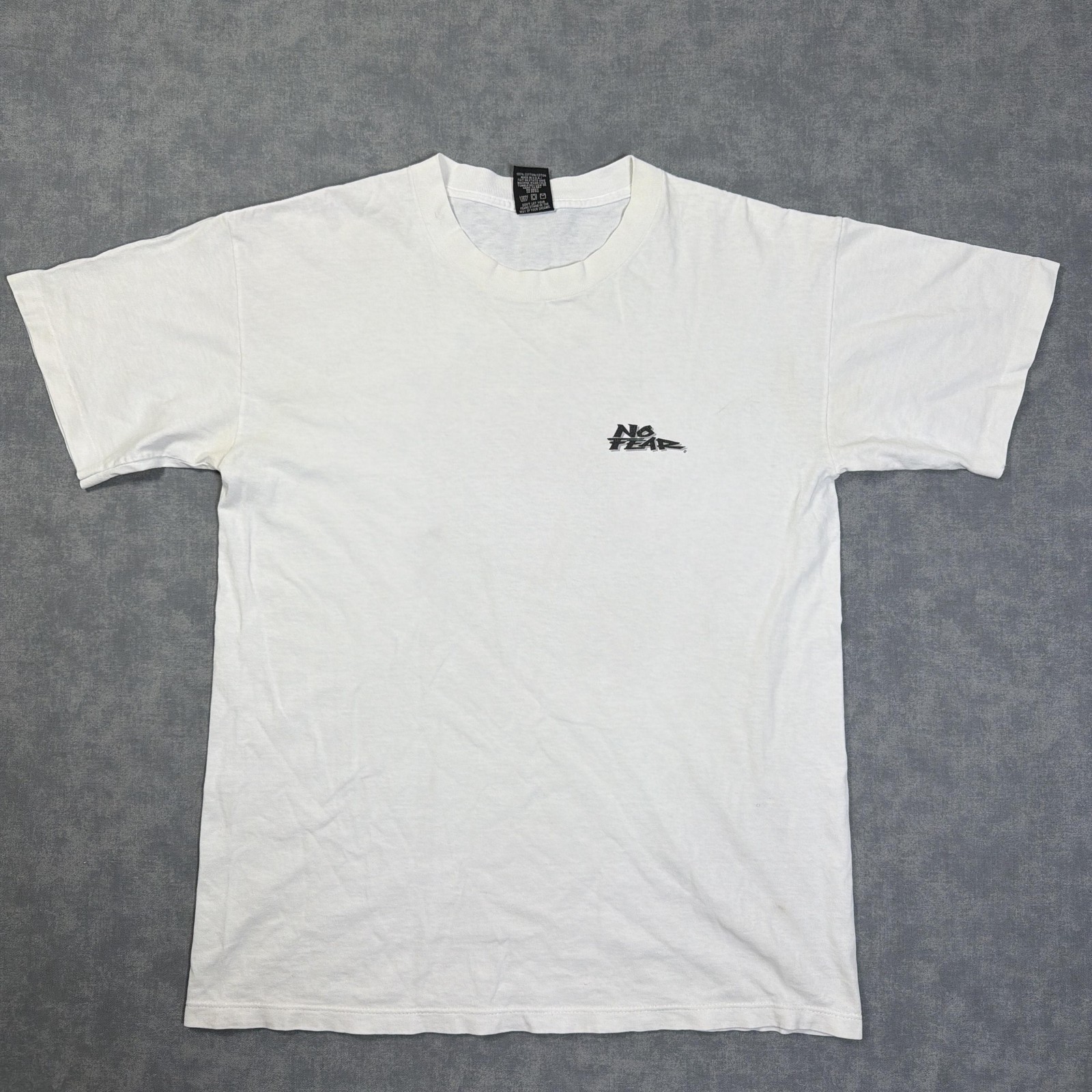 Vintage No Fear Shirt Mens L White Baseball Religion Graphic Tee USA 90s