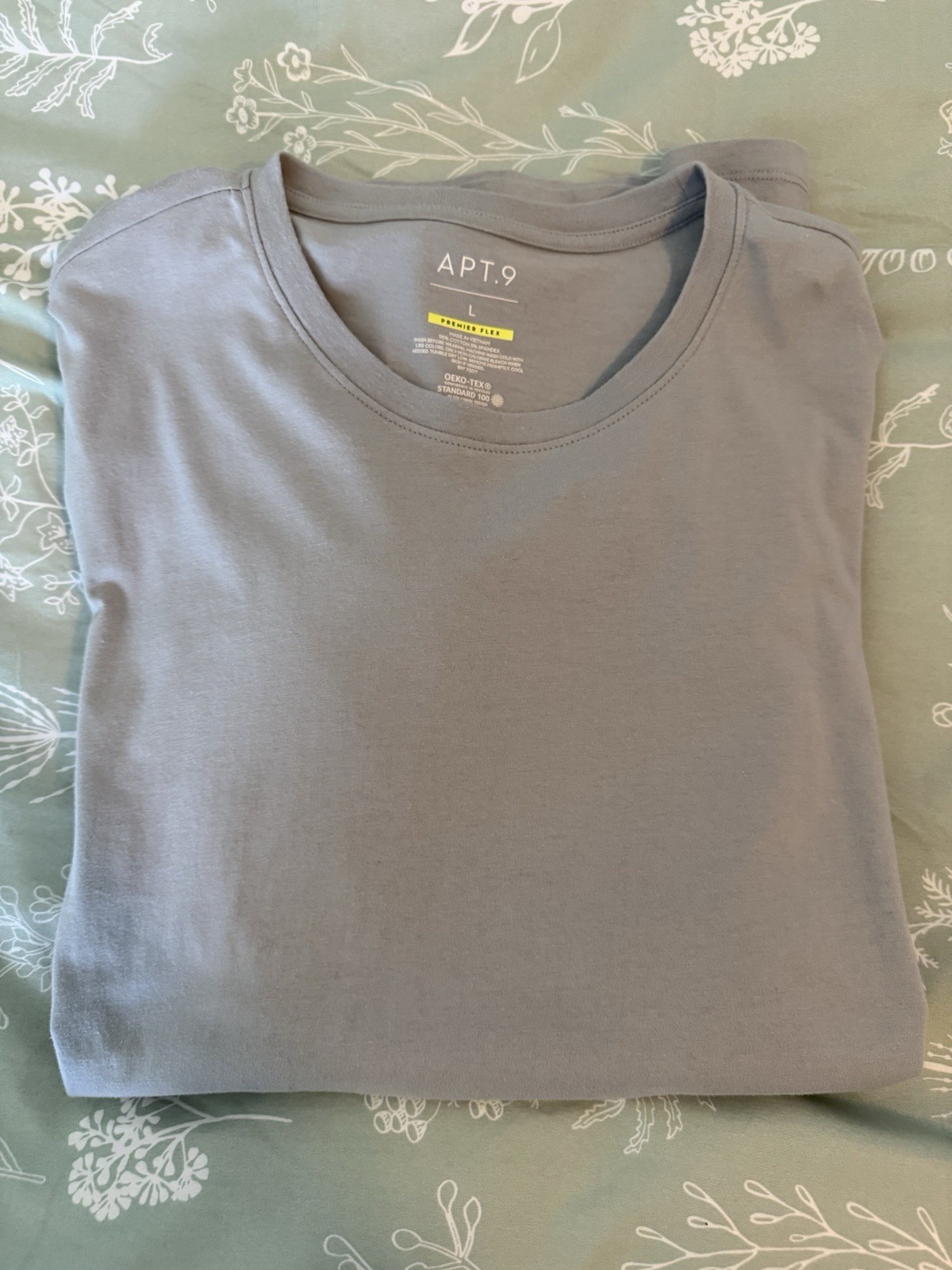 Apt. 9 Premier Flex Men’s Gray Crew Neck Short Sleeve T-Shirt Size L