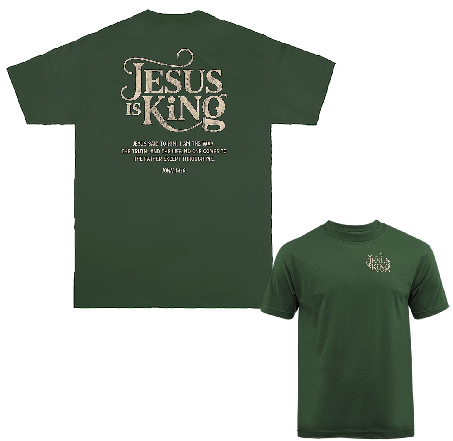 Jesus Is King John 14:6 Christian Faith Cross Religious T-shirt