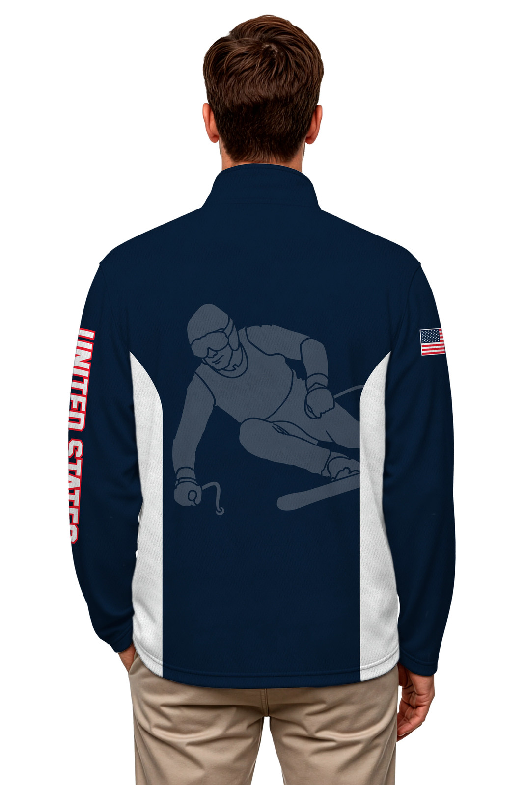 USA SKI Team Lightweight Navy 1/4 Zip Pullover