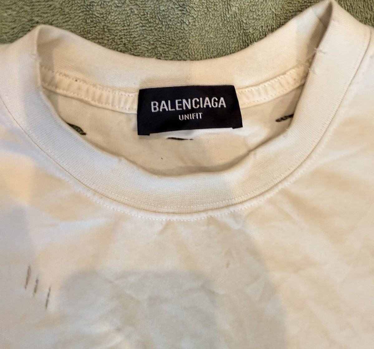 Balenciaga Unifit Logo Graphic White Cotton Jersey T-Shirt Men L