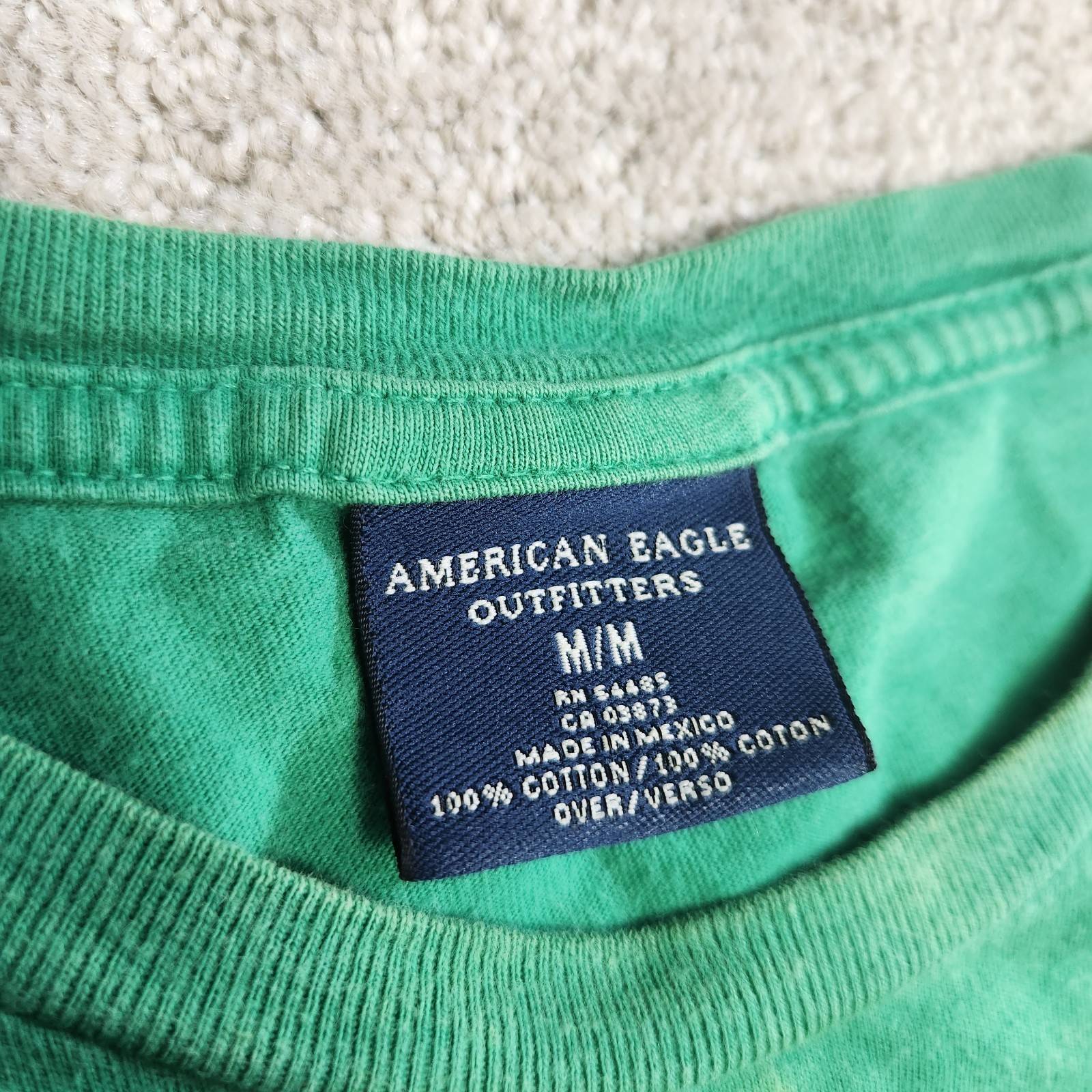 Vintage American Eagle Shirt Men Medium Single Stitch Y2K 90s Green St Patrick