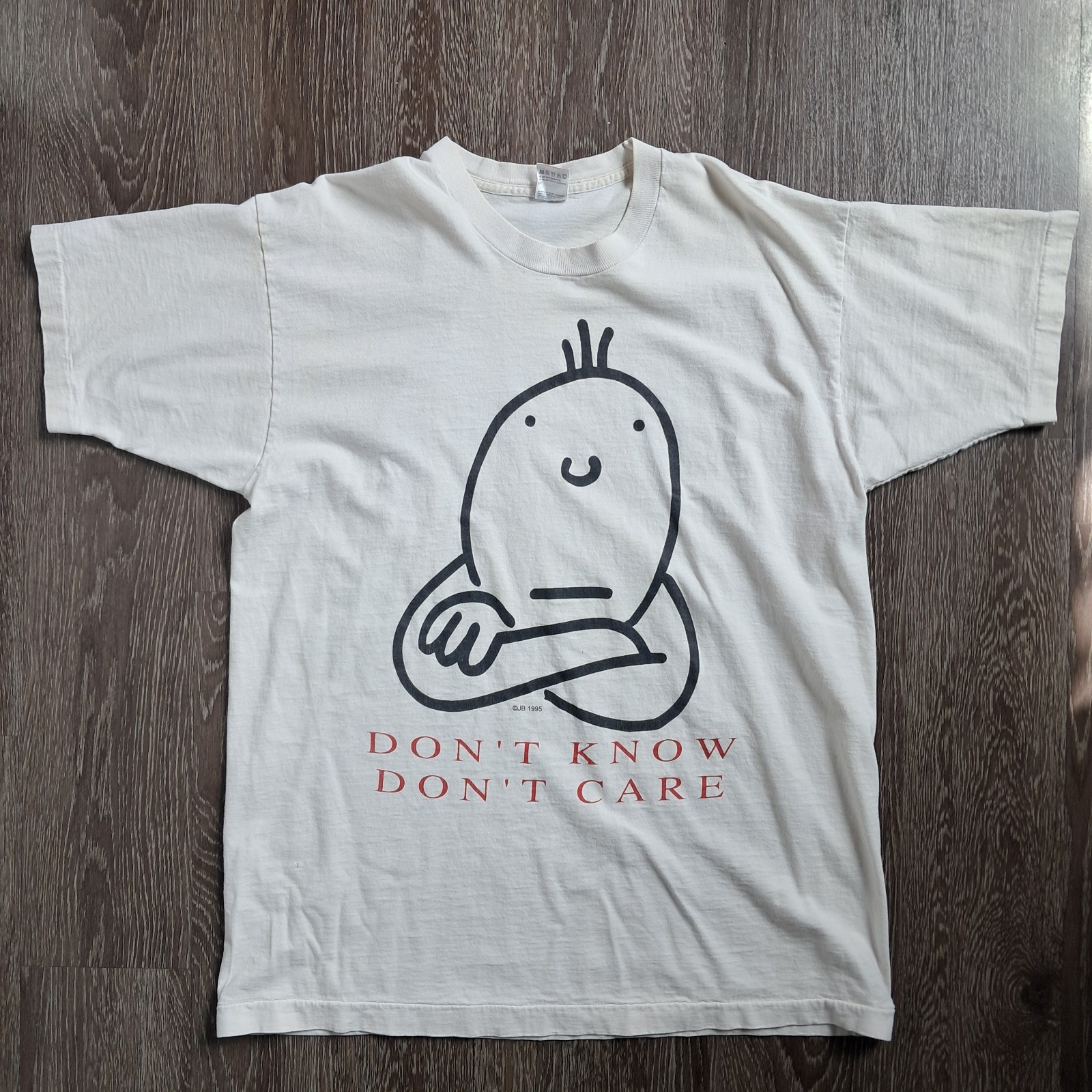 Vintage 1995 Dont Know Dont Care Single Stitch T-Shirt Men’s XL