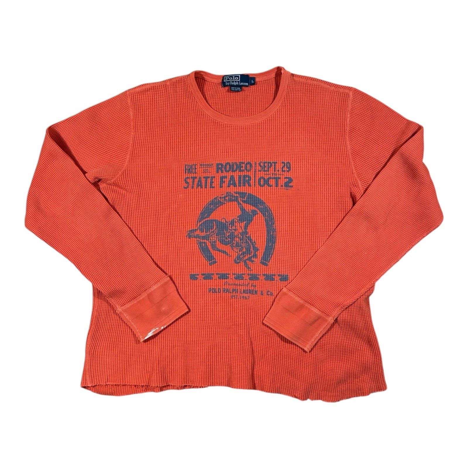 Ralph Lauren Polo State Fair Rodeo Cowboy Bronco Sportsman Western Shirt Large