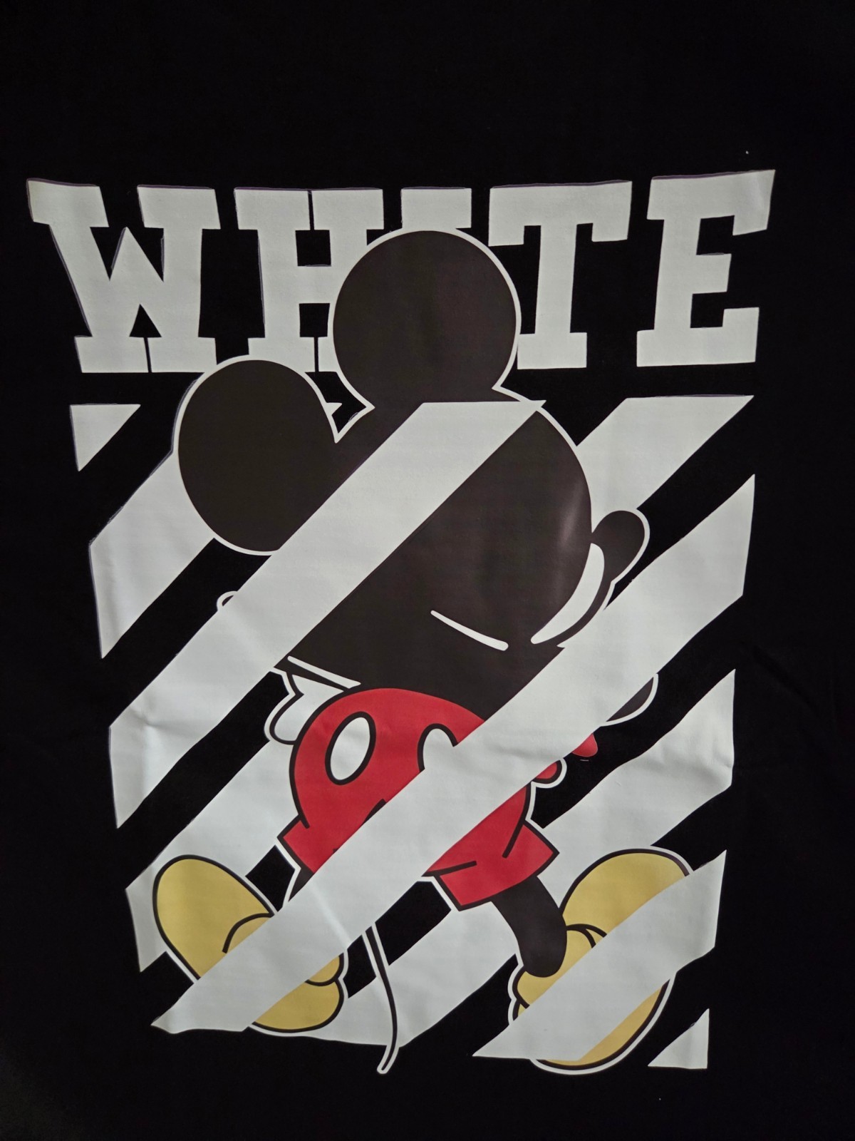 Off White X Mickey Graphic Print Black T-Shirt Cotton Regular Fit S/M/L/XL