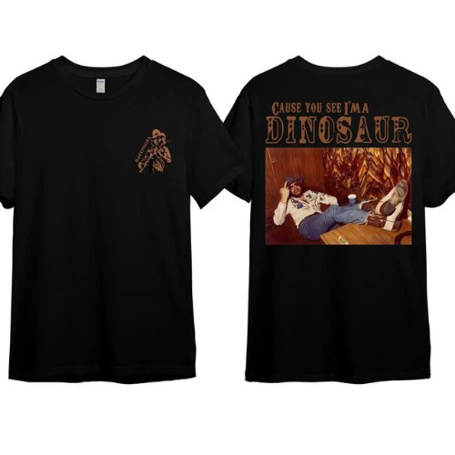 Hank Williams Jr. Dinosaur Western Unisex T-Shirt Black