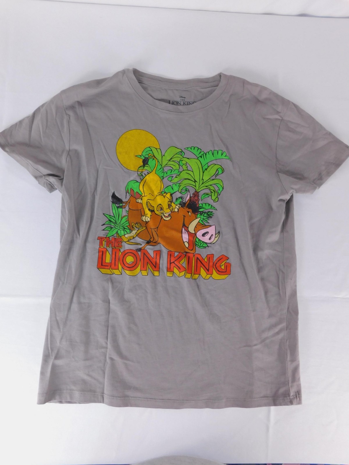 Disney Lion King Shirt Mens Small Gray Simba Pumbaa Graphic Tee Tagless Movie