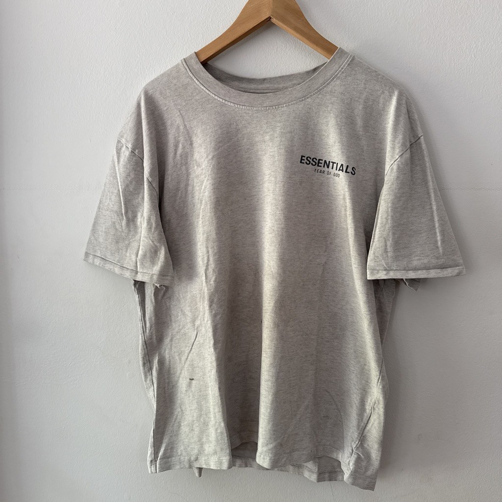 Fear of God Essentials Light Oatmeal Puff Print Tee Size M