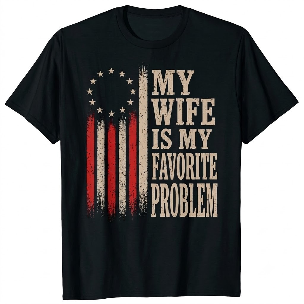 My Wife is My Favorite Problem (On Back) T-Shirt