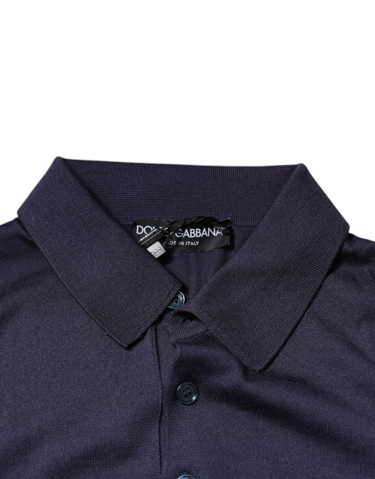 DOLCE & GABBANA T-shirt Blue Silk Collared Short Sleeves Polo IT48/US38/M 750usd