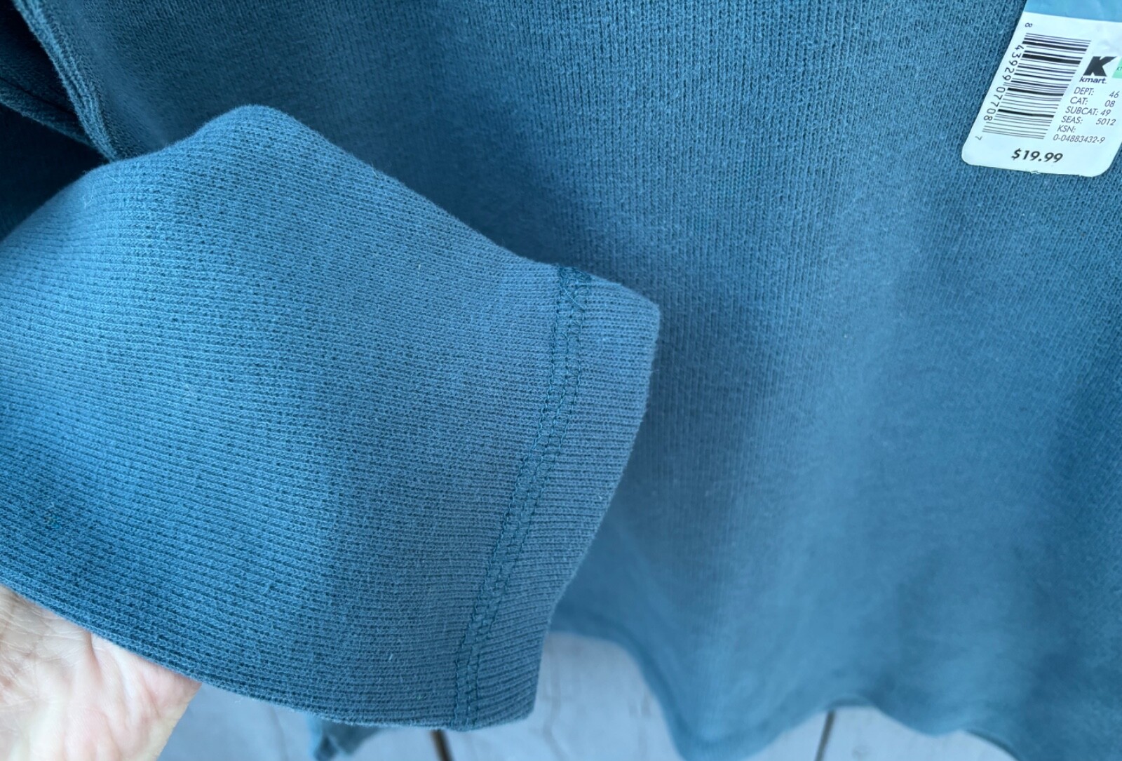NWT Basic Editions T-Shirt Men’s (S) Long Sleeve Striped Thermal Crew Neck Blue