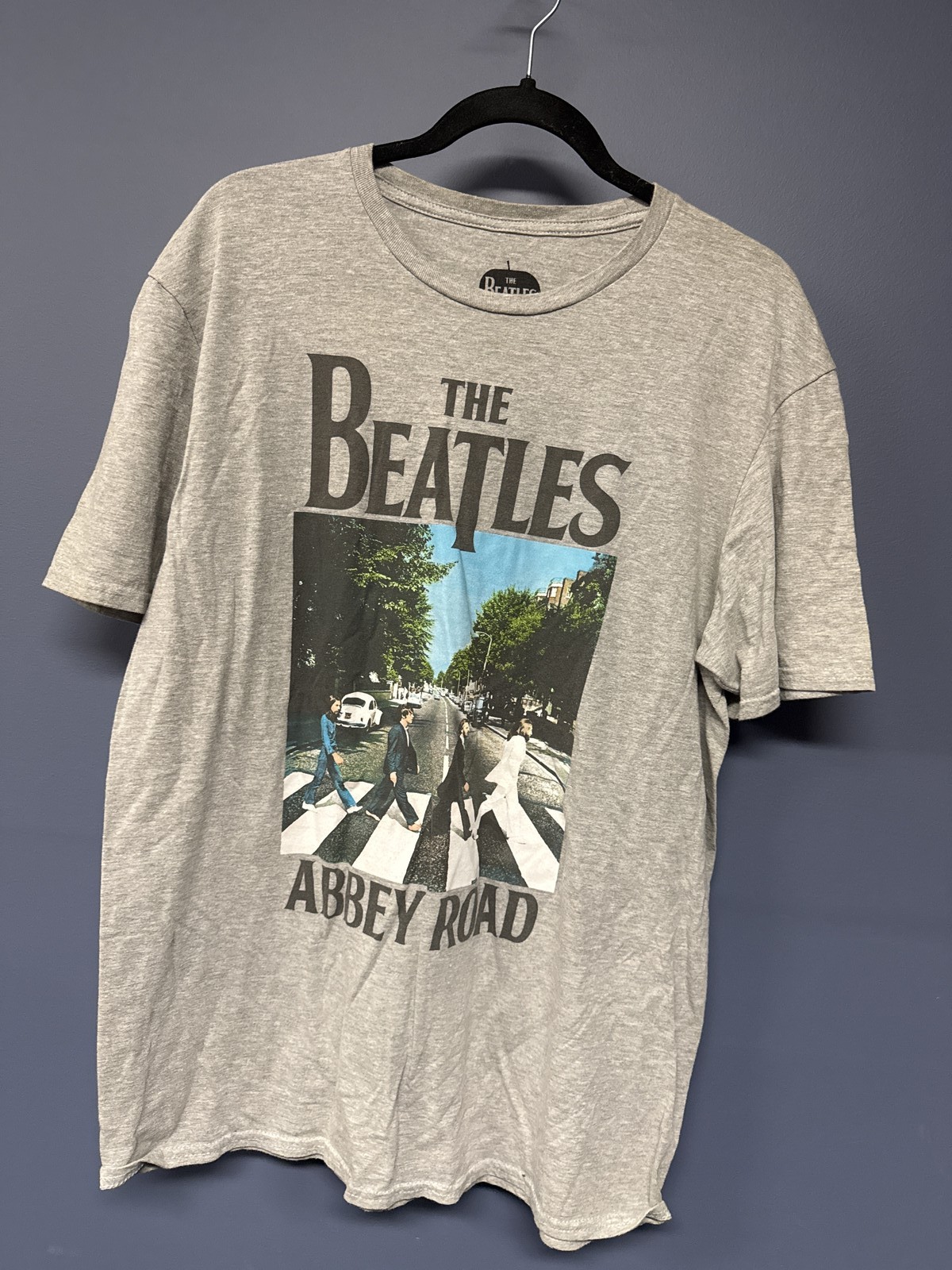 The Beatles Abbey Road Graphic T Shirt Gray Large 90/10 Cotton Poly Tee