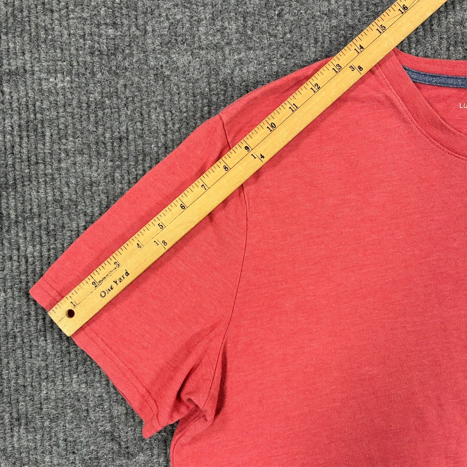 Lucky Brand Mens XL Coral Heather Crew Neck Short Sleeve Casual T Shirt