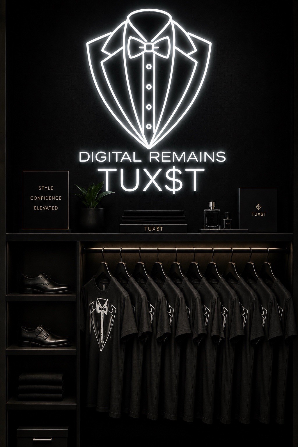 Digital Remains Tuxedo Shirts