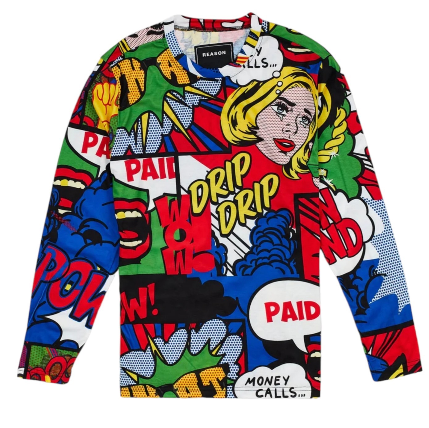 Reason Men’s Pop Art Comic SHIRT – Red, Blue, Green