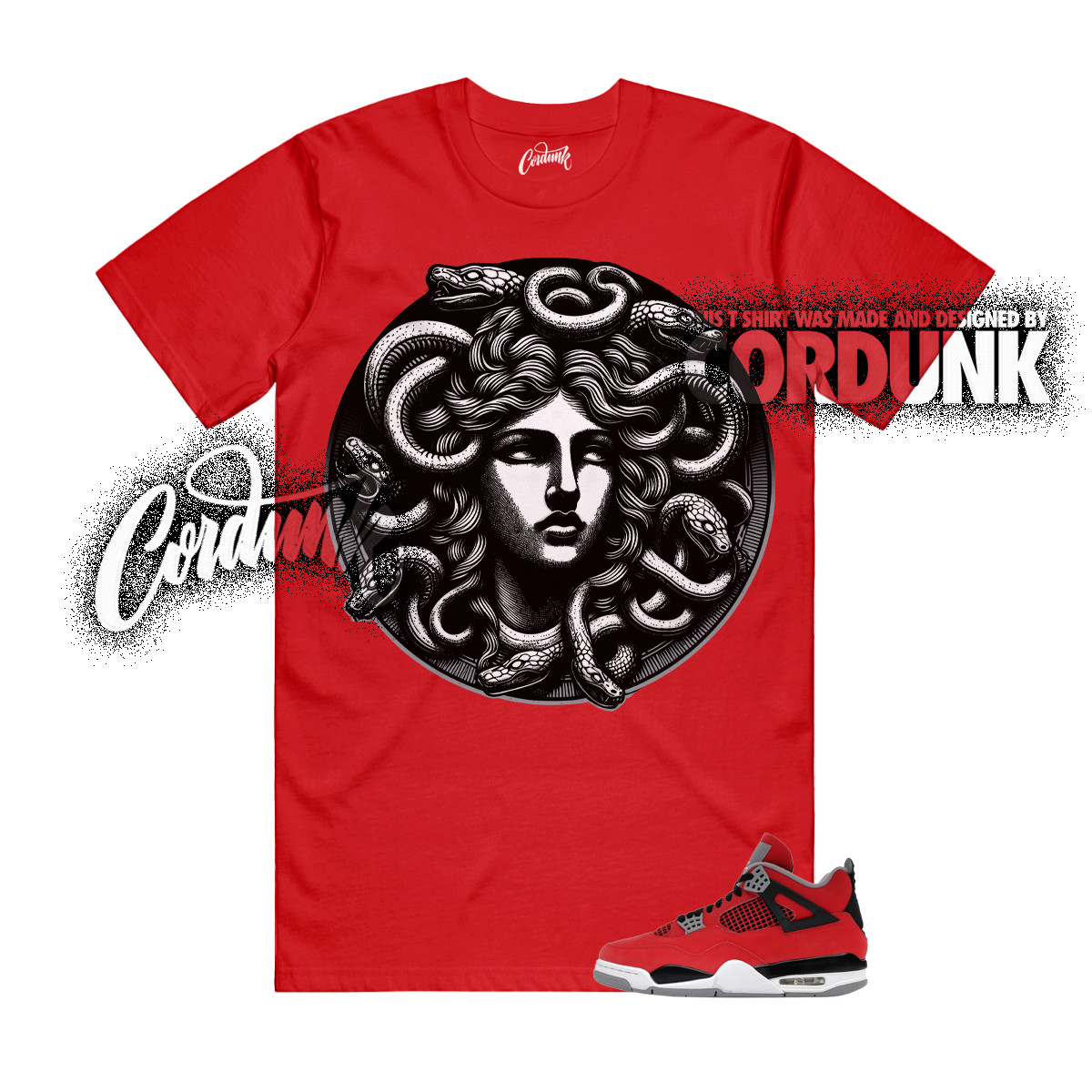 4 Toro Bravo Fire Red White Black Cement Grey 2026 T Shirt Match MED