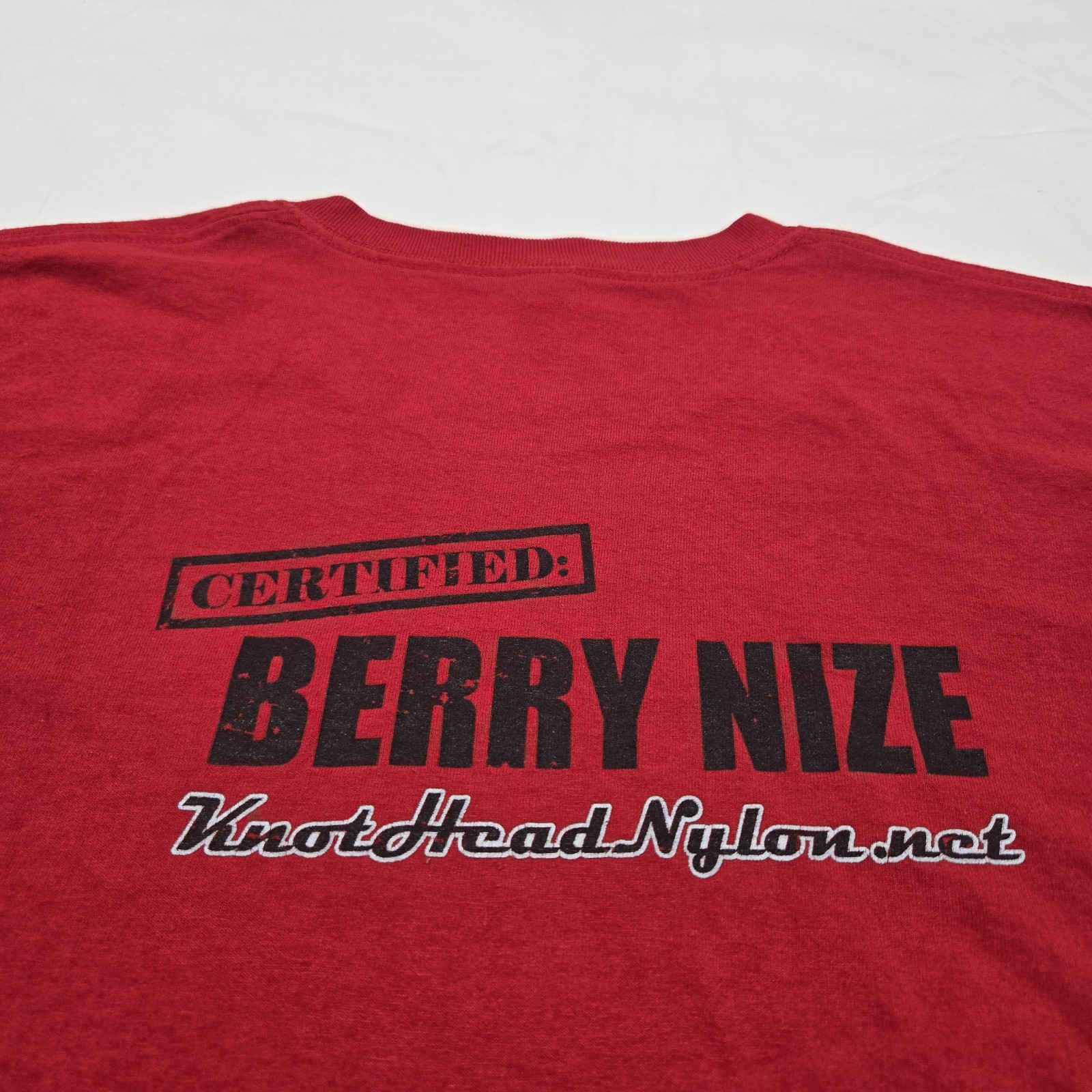 Size M/L Knothead Nylon T-Shirt Red Berry Nize Jester Rope Bondage Graphic Tee