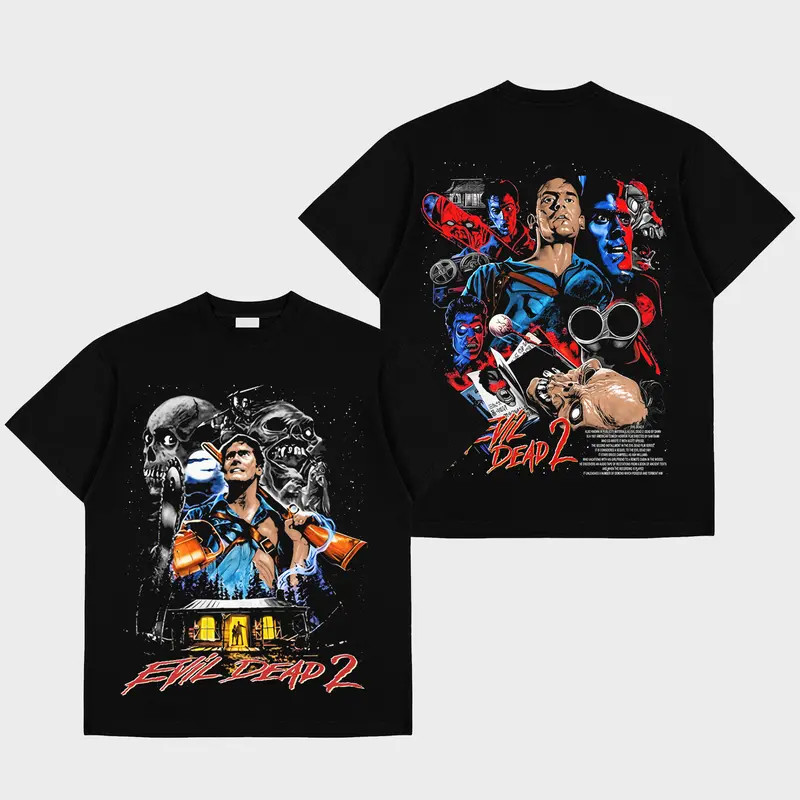 Evil Dead II Premium Cotton T-Shirt, Ash Williams Graphic Shirt, Horror Movie Sh