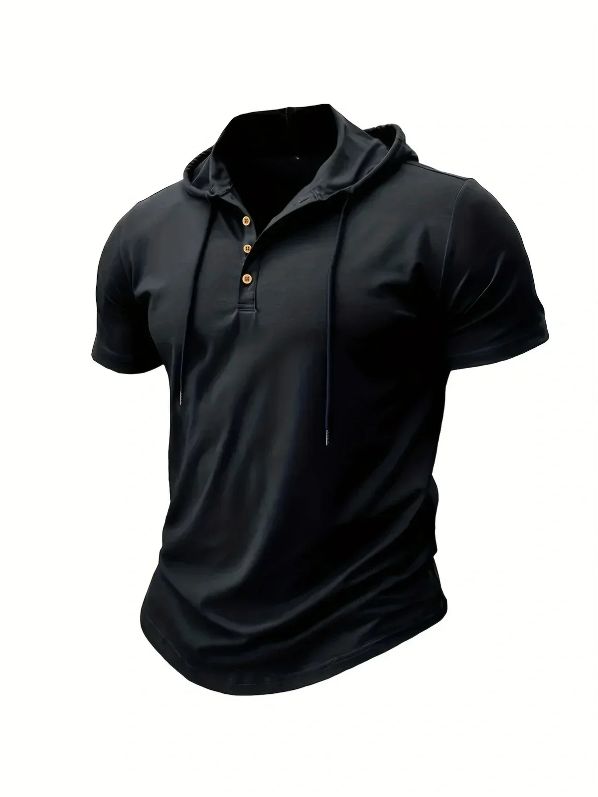 Men’s T Shirt Summer Slim Fitness Hooded Short-Sleeved Tees Male Lightweight