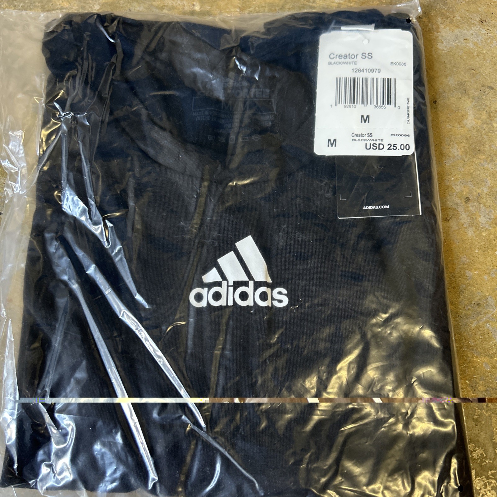 Adidas Creator Short Sleeve Tee Black Ek0086 Men’s Size Medium NWT