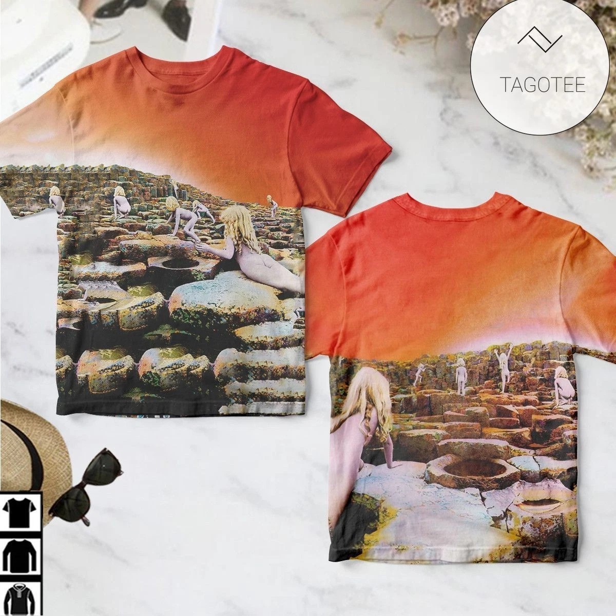 Led Zeppelin Orange and Brown Tee Men and Women 3D AOP T-Shirt S-5XL 1J5000