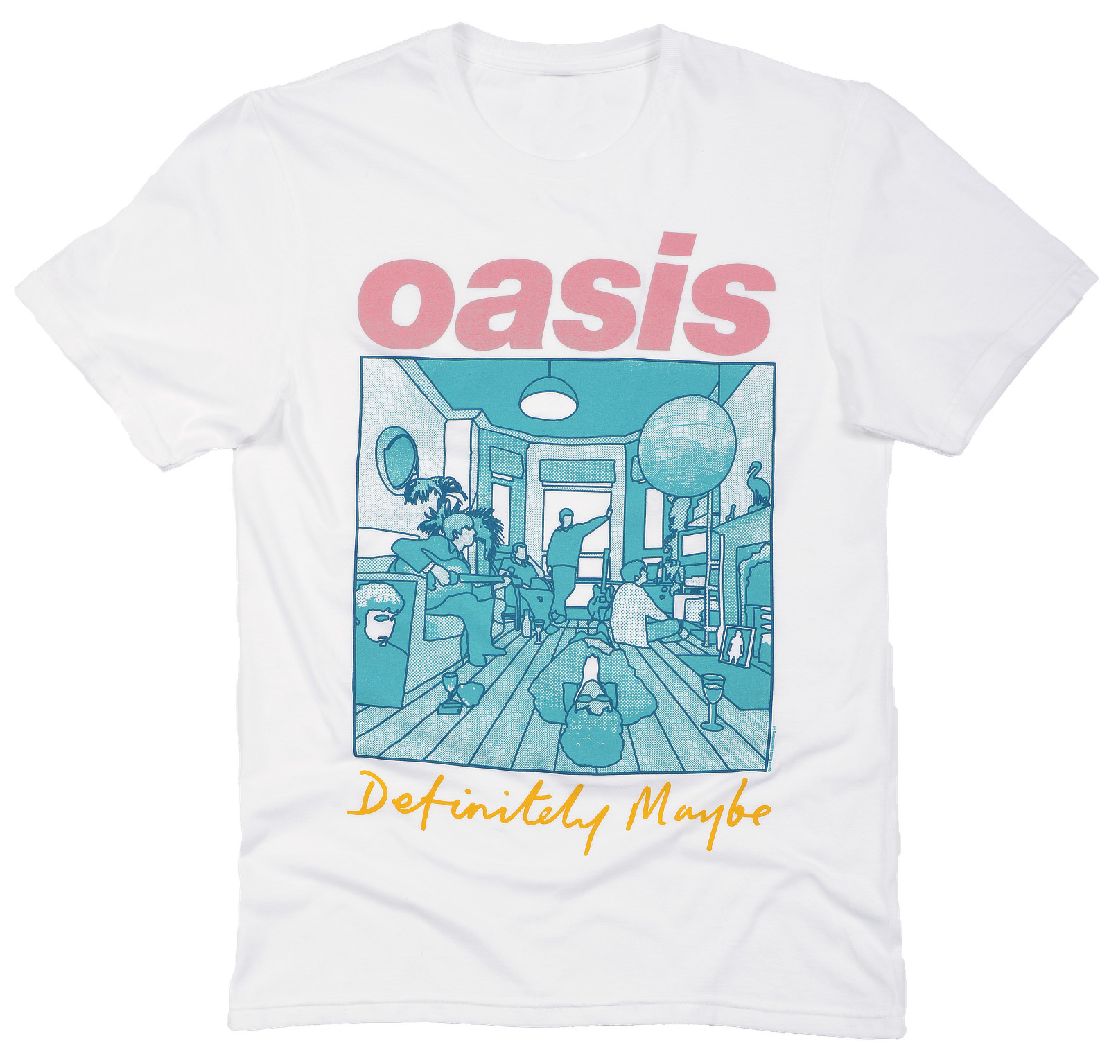 Official Oasis T Shirt Definitely Maybe Illustration Colour Reunion Tour New