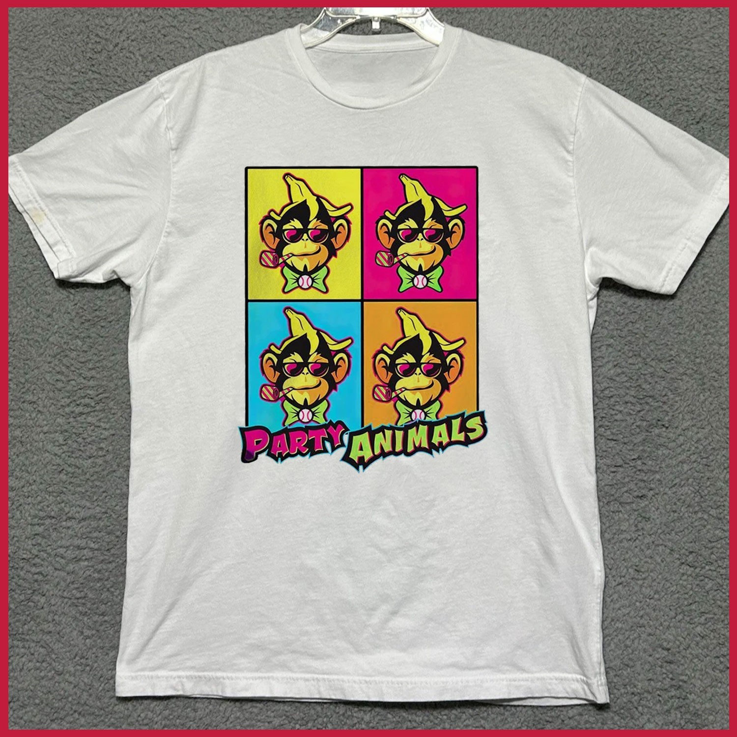 Fast Ship – Savannah Bananas Party Animals White T-shirt All Size