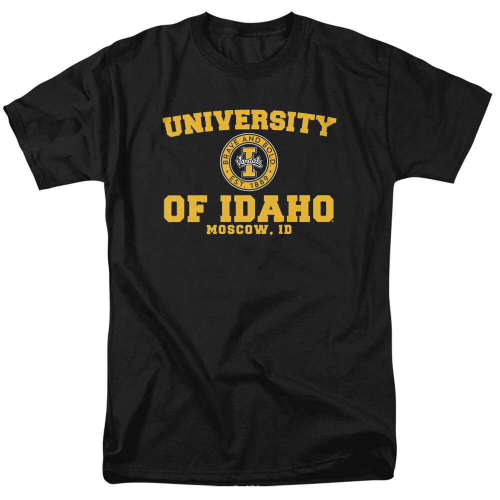 University of Idaho Adult T-Shirt Circle Logo, Black, S-5XL